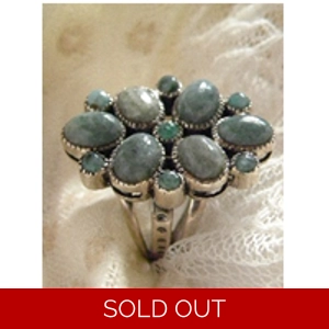 Polished Emerald & 925 Sterling Ring